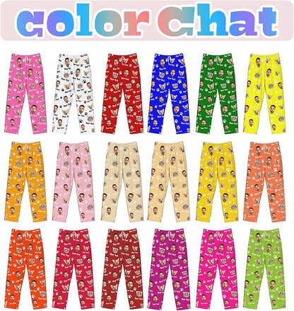 Custom Pajamas Pants Plaid Personalized Funny PJ Pant Design with Face Pajama for Men Women Dog Pet