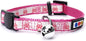 Pawtitas Halloween Cat Collars for Cats Adjustable Collar Glow in The Dark Feature and Safety Breakaway Buckle and Removable Bell to Match Your Halloween Cat's Costume - Pink Skulls Pattern