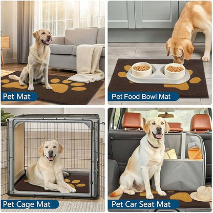 Buganda Dog Door Mat for Muddy Paws, Absorbent Dirt Trapper Washable Indoor Doormats, Non Slip Low-Profile Mud Mat for Dogs, Front Entrance Doormat for Inside Floor (40x32 Inches, Coffee)