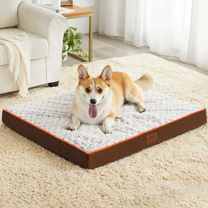WESTERN HOME WH Medium Dog Bed for Medium Size Dogs, Orthopedic Pet Bed Waterproof Mattress with Removable Washable Cover, Thick Egg Crate Foam Dog Bed with Non-Slip Bottom