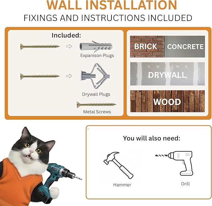 INICIO Cat Wall Shelves - Safe and Sturdy Cat Wall Furniture - Stylish Natural Wood Corner Shelf with 3 Steps for Cats up to 15lbs - Cushioned Perch and Stairs for Climbing and Playing - Dark Brown