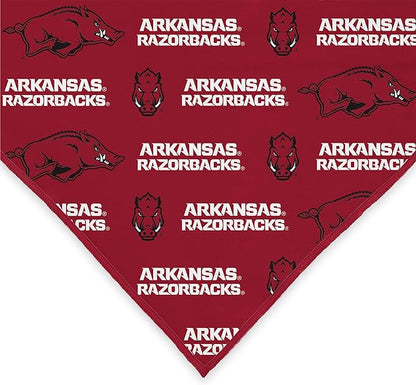 Arkansas Razorbacks Officially Licensed Bandana for Dogs and Cats | Fits Pets Great Gift Idea | Easy-to-Tie (Small, 13")