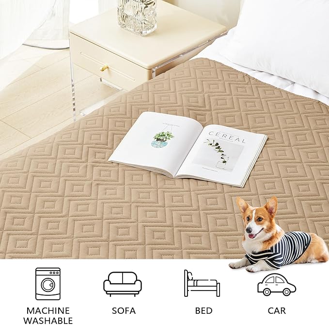 hyha Waterproof Dog Blanket, Soft Dog Bed Cover Pet Blankets, Waterproof Sofa Couch Cover for Dogs Washable, Reversible Pet Couch Covers for Sofa Furniture (30x70 Inch, Camel/Camel)