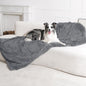 gogobunny Waterproof Dog Blanket for Couch & Furniture Protection - Super Soft Reversible Throw for Large Dogs & Cats, Calming Washable Fur & Sherpa Pet Blanket (33x77 Inch, Light Grey)
