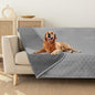 fuguitex Waterproof Dog Blanket Bed Cover Dog Crystal Velvet Moroccan Fuzzy Cozy Plush Pet Blanket Throw Blanket for Couch Sofa(52 * 82 inch, Light Grey+Grey)