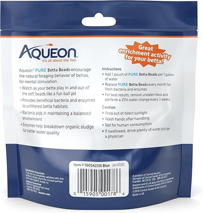 Aqueon Pure Betta Beads, Blue (Pack of 2)