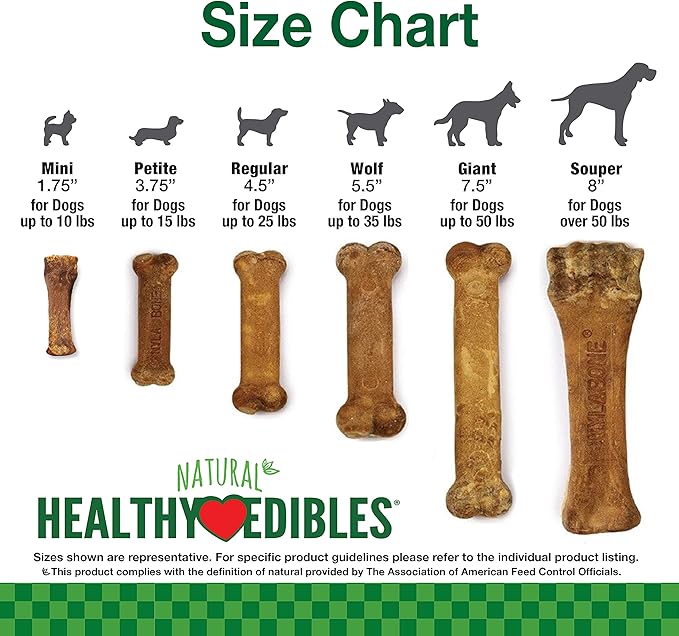 Nylabone Healthy Edibles Natural Dog Chews, Long Lasting Bones for Dogs, Turkey & Apple Dog Treats, X-Large (1 Count)