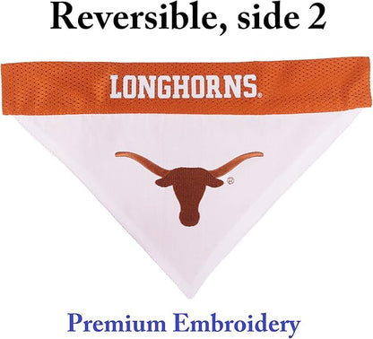 Pets First Collegiate Pet Accessories, Reversible Bandana, Texas Longhorns, Small/Medium