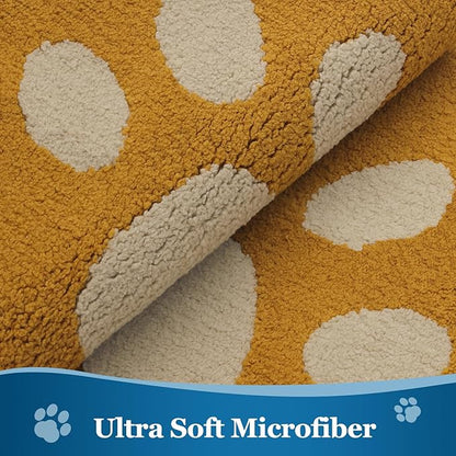 Buganda Dog Door Mat for Muddy Paws, Absorbent Dirt Trapper Washable Indoor Doormats, Non Slip Low-Profile Mud Mat for Dogs, Front Entrance Doormat for Inside Floor (48x30 Inches, Yellow)