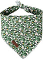 Summer Bandana - Cute Pet Bandana with Flower Pattern, Adjustable Green Puppy Bib, Washable Triangle Dog Scarf for Boy, Girl Dogs or Cats