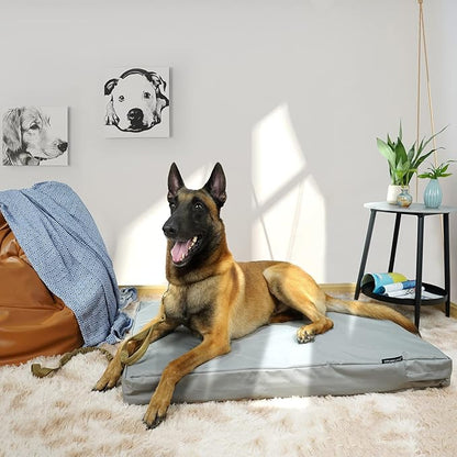 Explore Land Waterproof Dog Bed Cover Canvas Washable Dog Crate Pad Replacement Cover for 36 Inch Crate, 34Lx22Wx3.5H inch, Gray