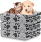 Soft Dog Blanket for Large Dogs - Fluffy Pet Blanket for Cats & Puppy, Reversible Paw Print Design Throw Blanket for Bed, Couch, or Travel - 41x31 Inch, Gray