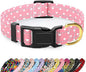 Reflective Dog Collar for Medium Dogs, Cute Adjustable Heavy-Duty Nylon Puppy Collars for Boy and Girl Female, Soft Pet Accessories with Quick Release Buckle, Neck 14-20", Pink Hearts