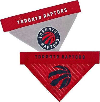 NBA Dog Bandana -Toronto Raptors Reversible Pet Bandana. 2 Sided Home & Away Sports Bandana with a Premium Embroidery Team Logo, Small/Medium.