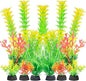 AQUANEAT Artificial Fish Tank Plants, Aquarium Decorations, Yellow Plastic Accessories, 10pcs