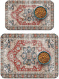 2 Pack Dog Food Mats for Floors, Absorbent and Quick-Drying Pet Cat Food Mat,Anti-Fouling and Easy-to-Clean Pet Feeding Mat,Dog Bowl Mat for Messy Drinking Water Bowls.12 x20+18"x24", Bohemia Style