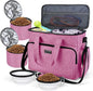 BAGLHER Dog Travel Bag, Pet Travel Bag (ALL Pet Travel Supplies), With 2 Pet Food Containers and 2 Collapsible Silicone Bowls; Essential Kits for Pet Travel Pink