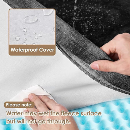 EHEYCIGA Waterproof Dog Bed Orthopedic 36"x27", Memory Foam Pet Bed for Larged Size Dogs, Washable Pet Mat with Removable Cover, Dark Grey