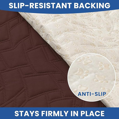Waterproof Dog Blanket, Non-Slip Soft Pet Bed Cover, Couch Cover for Dogs Washable, Protects Sofa, Furniture, Crate, Car, Tear Resistant Leakproof Pet Blanket (82x82 Inch, Coffee)