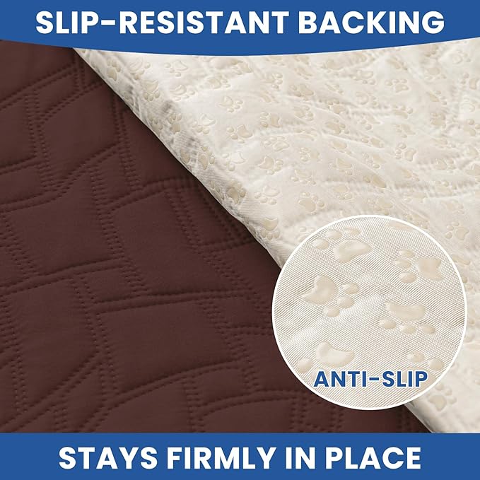 Waterproof Dog Blanket, Non-Slip Soft Pet Bed Cover, Couch Cover for Dogs Washable, Protects Sofa, Furniture, Crate, Car, Tear Resistant Leakproof Pet Blanket (68x82 Inch, Coffee)