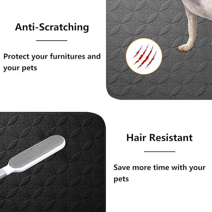 Waterproof Dog Blanket, 30x30 inches Small Pet Couch Covers for Sofa, Chair Bed Furniture Protector from Dogs Washable and Reversible-Black+Darkgrey