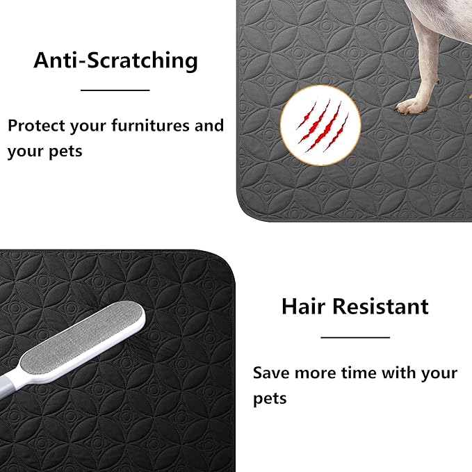 Waterproof Dog Blanket, 52x82 inches Pet Couch Covers for Sofa, Bed Furniture Protector from Dogs Washable and Reversible-Black+Darkgrey