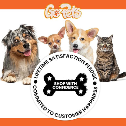 GoPets 2-in-1 Dematting Comb for Dogs, Pet Grooming Rake, Double-Sided Dog Brush for Shedding, Deshedding Brush for Cats, Undercoat Mat Dematting Tool for Long Haired Cats, Grooming Matting Hair