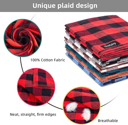 Christmas Dog Bandana XLarge-Red Black Dog Scarf Buffalo Plaid Printing Adjustable Bib Handkerchief Accessories for Large Dogs (XL)