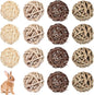 Skylety 15 Pieces Small Animal Chew Balls Rabbits Bunny Treat Chew Toys Guinea Pigs Chinchilla Balls Rolling Activity Play Grass Toys for Pet Teeth Grinding Gnawing Biting(Classic Style,1.97")