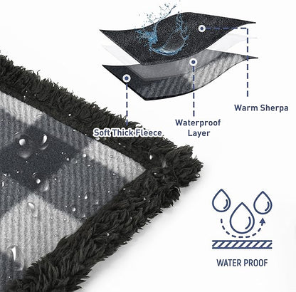 Kritter Planet Waterproof Bed Blanket, Washable Stain Proof Pad Bed Cover, Reversible Leakproof Furniture Protector, Liquid Pee Proof Blanket for Couch Sofa, 80x60 inch, Queen Size