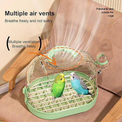 Easy to Carry Bird Cage with Watering Bottle High Ventilated Carriers Travel Cage for Outdoor Portable Hamster Carriers Travel Birdcage