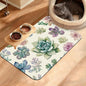 Dog Bowl Mat,Cactus Pet Feeding Mat for Floors Waterproof,Succulents Absorbent Dogs Placemat for Food and Water Quick Dry Pet Cat Feeding Mats with Non Slip Bottom 16" x 24"