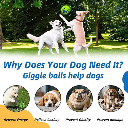 Dog Toys Ball, Interactive Dog Ball, Shaking with Gibbering Sound, for Training & Herding, L, 3.94 in (10 cm)