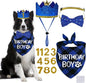 STMK Dog Birthday Party Supplies, Multi Size Dog Birthday Hat with Numbers Bandana Bow Tie for Large Extra Large Dogs Pets (Blue, X-Large)