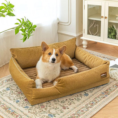 ClevaHome Comfort Orthopedic Dog Sofa Bed for Small Dogs and Cats – Water-Resistant, Washable Cover & Nonslip Bottom, Orthopedic Egg-Crate Foam Design