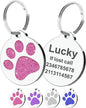 Dog Tags Personalized for Pets Dog Name Tags Personalized Dog Tag Engraved with Any Name & Text Custom Dog ID Tags Glitter Bone ID Tag for Puppy Cat (Pink-Round, S)