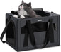 Pecute Cat Carrier Stable, Pet Carrier with Hidden Anxiety Relief Partition & Stable Steel Frame, Safe Cat Carrier for Car Travel, Soft-Sided Dog/Cat Carrier Bag for Pets Up to 11lbs, Dark Gray