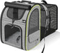 Pecute Cat Backpack Carrier Expandable, Pet Backpack with Curtain for Cats Dogs Up to 11lbs, with 4-Side Breathable Mesh, Multi-Entry & Lockable Zippers for Travel, Hiking, Camping - Hands Free