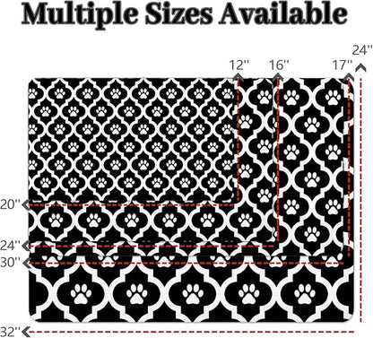 Dog Food Mat 12X20 Inch Pet Feeding Absorbent Mats for Floor Cat Water Bowl Placemats Non-Slip Washable Dog Mat for Food and Water
