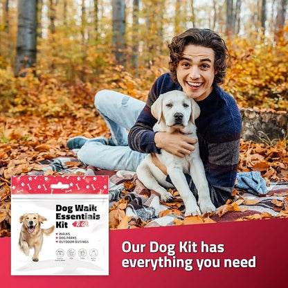 pH Advantage Pet Travel Essentials – Single Pack with Dog Treat, Food, Bowl & Poop Bag – Lightweight Grab-and-Go Kit for Walks, Parks, Car Rides & Everyday Use (Green)