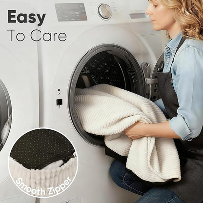 FUKUMARU Cute Dog Bed, Thickened Orthopedic Dogs Couch, 36in Egg Crate Foam Pet Sofa for Medium to Large Dogs, Waterproof Warm Corduroy Pet Bed with Washable Cover, Cream