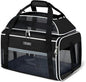 Lekereise Top-Expandable Pet Carrier 17x11x9.5 Inch Alaska Hawaiian Airline Approved Soft Sided Underseat to 12lbs Travel Carriers for Small Cats and Dogs with Locking Safety Zippers Anti-Scratch Mesh