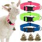 3 Pack Goat Collars with Bells, Adjustable Pet Collar & Anti-Lost Loud Bronze Grazing Copper Bells Accessories for Small Farm Animal Sheep Cow Goat (Neck 13.8"-20.9")