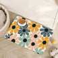 Abstract Daisy Flower Dog Food Mat for Floors,Retro Groovy Flowers Absorbent Pet Food and Water Bowl Mats,Non-Slip Pet Feeding Mat,Pet Supplies 12" x 20"