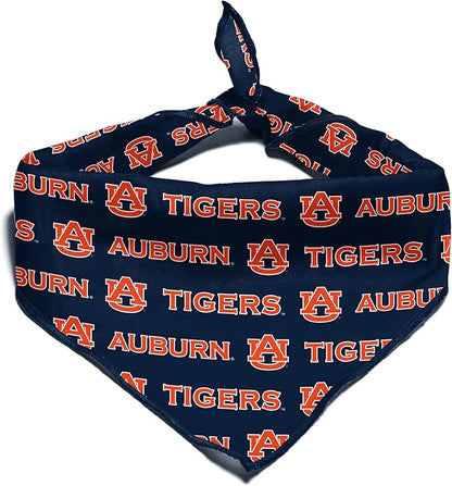 Auburn Tigers Officially Licensed Bandana for Dogs and Cats | Fits Pets Great Gift Idea | Easy-to-Tie (Large, 28")