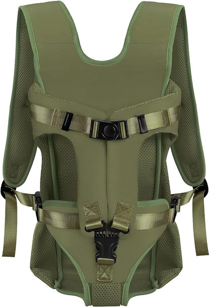 Dog Carrier Backpacks, Adjustable Dog Backpack Carrier, Legs Out Easy-fit Dog Chest Carrier for Medium Small Dogs, Hands Free Dog Front Carrier for Hiking, Cycling（Green L）