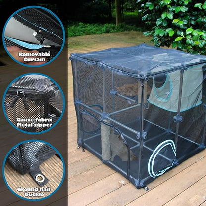 INTURN Catio Outdoor Cat Enclosure,Compact Kit for Outdoor and Indoor(Compact Kit)
