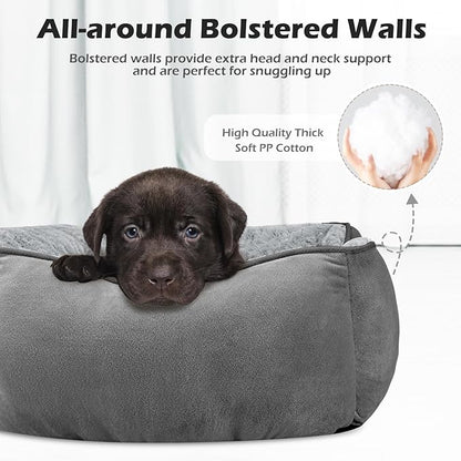 INVENHO Medium Dog Bed Rectangle Washable Orthopedic Soft Calming Sleeping Durable Pet Cuddler with Anti-Slip Bottom