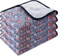 Tatuo 4 Pcs Dog Blanket for Pet Cat Blankets Indoor Puppy Teething Stuff Toys Paw Print Fleece Soft Blanket Sleep Mat for Guinea Pig Cage(Blue,Small(24 x 16 Inch),Square)