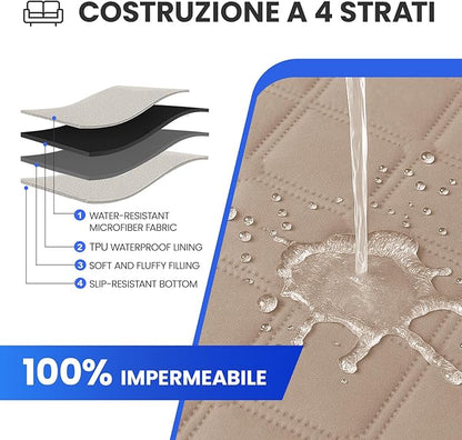 Waterproof Couch Covers for Pets, Waterproof Dog Bed Cover, Anti-Slip Soft Dog Blankets, Couch Cover for Dogs Washable, Pet Blanket for Puppy Large Dogs Cat (82x120 Inch, Khaki)